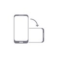 Rotate phone vector icon. Flip screen mobile phone device orientation symbol