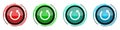 Rotate round glossy vector icons, set of buttons for webdesign, internet and mobile phone applications in four colors options Royalty Free Stock Photo