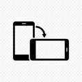 Rotate smartphone icon. Mobile screen rotation symbol. Horisontal or vertical rotation. Vector EPS 10 Royalty Free Stock Photo