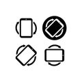 Rotate smartphone icon set. Vector EPS 10. Isolated on white background