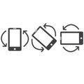 Rotate smartphone icon on white background. device rotation symbol. turn your device. flat style