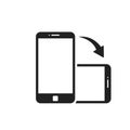 Rotate smartphone isolated icon. Device rotation symbol. Mobile screen horizontal and vertical turn