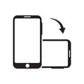 Rotate smartphone isolated icon. Device rotation symbol. Mobile screen horizontal and vertical turn. Royalty Free Stock Photo