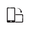 Rotate smartphone isolated icon. Device rotation symbol. Mobile screen horizontal and vertical turn.