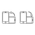 Rotate smartphone isolated icon. Device rotation symbol. Mobile screen horizontal and vertical turn. Royalty Free Stock Photo