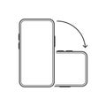 Rotate smartphone isolated icon. Device rotation symbol on white background. Mobile screen horizontal and vertical turn Royalty Free Stock Photo