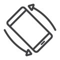 Rotate Smartphone line icon, web and mobile. Royalty Free Stock Photo