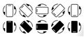 rotate smartphone or mobile icon set (solid black fill). rotation of mobile device icons collection.