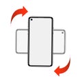 Rotate smartphone. Rotate Mobile phone. Device rotation symbol. Vector Royalty Free Stock Photo