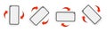 Rotate smartphone. Rotate Mobile phone. Device rotation symbol. Vector