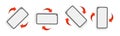 Rotate smartphone. Rotate Mobile phone. Device rotation symbol. Vector