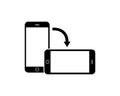 Rotate smartphone screen black icon. Vector EPS 10