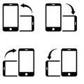 Rotate smartphone vector icon. Device rotation illustration symbol. Mobile screen horizontal and vertical turn. Royalty Free Stock Photo
