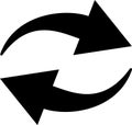 Rotating arrows creating a continuous circular motion, symbolizing concepts of refresh, reload, update, and loop