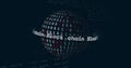 Rotating binary globe spinning in digital UI showing blockchain text, digits and chart overlays Royalty Free Stock Photo