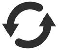 Rotating black arrows symbol. Update ui icon