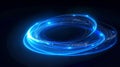 Rotating blue energy ring with visual impact Royalty Free Stock Photo