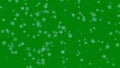 Rotating blue pixel flowers and dots on green background. Festive background for Mother Day, Father Day, Valentine Day