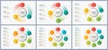 Rotating circle chart templates, infographic designs, visualizat