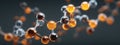 Rotating 3D model of the Taurine molecule (2-aminoethanesulfonic acid) Royalty Free Stock Photo