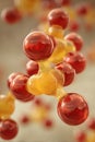 Rotating 3D model of the Taurine molecule (2-aminoethanesulfonic acid) Royalty Free Stock Photo