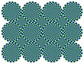 Rotating diamond wheels motion illusion Royalty Free Stock Photo