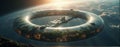 Rotating Eden â Life Inside the Toroidal Starship Royalty Free Stock Photo