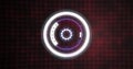 Rotating elements in futuristic circular interface, digital technology image