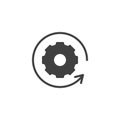 Rotating gear and arrow vector icon Royalty Free Stock Photo