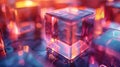 Rotating Glass Blocks in Abstract 3D Render - Seamless Loop