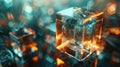 Rotating Glass Cube - Abstract 3D Animation Loop