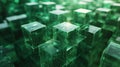 Rotating Glass Cube in Abstract 3D Animation Loop