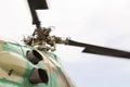 Rotating helicopter propeller blades Royalty Free Stock Photo