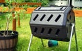 Rotating home compost barrel is simple to use
