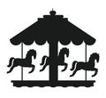 Rotating Horses Merry-Go-Round Carousel Black Icon Royalty Free Stock Photo