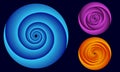 Rotating hypnotic circles in differents colors and rotations Royalty Free Stock Photo
