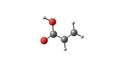 Rotating isolated acrylic acid molecule video