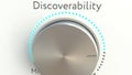 Rotating knob with discoverability inscription. Conceptual 3D rendering