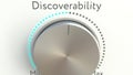 Rotating knob with discoverability inscription