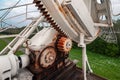 The rotating mechanism of the russian radiotelescope to study pulsars. Focus on the gear mechanism