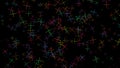 Rotating multicolored pixel crosses on black background. Mother Day, Father Day, Valentine Day, wedding