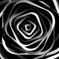 Rotating rounded corner squares. Abstract monochrome graphic. Royalty Free Stock Photo