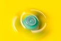 The rotating spinner . on yellow background