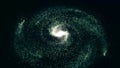 Rotating spiral galaxy - deep space exploration. Animation of a galaxy in space with stars and nebula Royalty Free Stock Photo