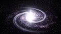 Rotating spiral galaxy deep space exploration. Space background. Seamless loop.