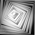 Rotating squares. Abstract geometric monochrome illustration. Sp Royalty Free Stock Photo