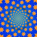 Rotating Stars, Optical Illusion, Vector Illustration Pattern.