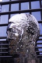 Rotating statue of Franz Kafka head in Prague Royalty Free Stock Photo