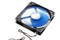 rotating vector computer fan with blue blades Royalty Free Stock Photo