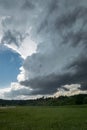 Rotating wallcloud of a LP Low Precipitation supercell over the Great Plains, United States Royalty Free Stock Photo